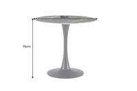 Runder Esstisch LYON 80cm schwarz gold sand Aurora Oro Keramik Bistrotisch Säulenfuß
