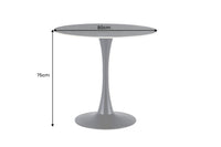 Runder Esstisch LYON 80cm anthrazit Marmor Keramik Bistrotisch schwarzer Säulenfuß