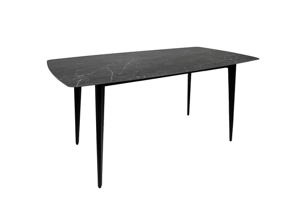 MILANO Moderner Esstisch 160cm anthrazit Keramik schwarze Metallbeine