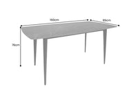 MILANO Moderner Esstisch 160cm anthrazit Keramik schwarze Metallbeine