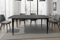 MILANO Moderner Esstisch 180cm anthrazit Keramik schwarze Metallbeine