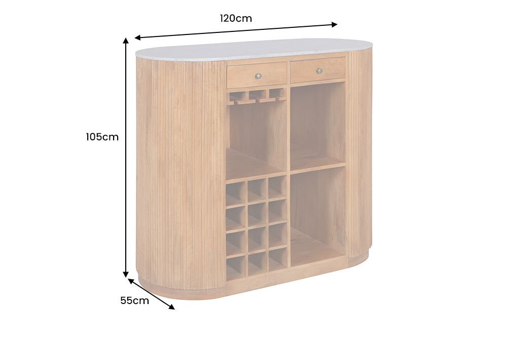 AMAZONAS solid sideboard 160cm mango wood natural front design
