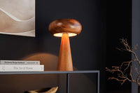 ALVA Runde Tischleuchte 24cm natur Akazienholz Eisen