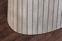 Ovaler Esstisch ART DECO 220cm smoke grau massives Mangoholz mit Säulenfuß