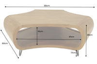 ORGANIC LIVING Retro Couchtisch braun Akazie Massivholz honey finish Stauraum