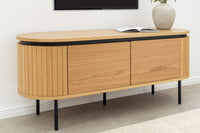 ATELIER Modernes TV-Board 120cm natur Eiche schwarz Metall Lowboard