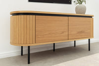 ATELIER Modernes TV-Board 120cm natur Eiche schwarz Metall Lowboard