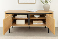 ATELIER Modernes TV-Board 120cm natur Eiche schwarz Metall Lowboard