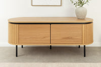 ATELIER Modernes TV-Board 120cm natur Eiche schwarz Metall Lowboard