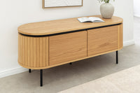 ATELIER Modernes TV-Board 120cm natur Eiche schwarz Metall Lowboard