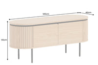 ATELIER Modernes TV-Board 120cm natur Eiche schwarz Metall Lowboard