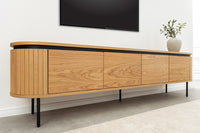 ATELIER Modernes TV-Board  200cm natur Eiche schwarz Metall Lowboard