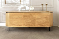 ATELIER Modernes Sideboard  160cm natur Eiche schwarz Metall vier Fächer