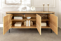 ATELIER Modernes Sideboard  160cm natur Eiche schwarz Metall vier Fächer