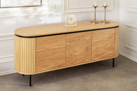 ATELIER Modernes Sideboard  160cm natur Eiche schwarz Metall vier Fächer