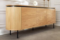 ATELIER Modernes Sideboard  160cm natur Eiche schwarz Metall vier Fächer