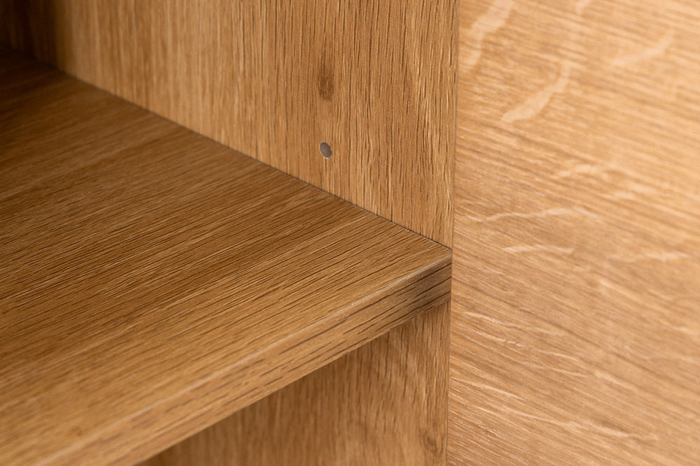 ATELIER Modernes Sideboard  160cm natur Eiche schwarz Metall vier Fächer