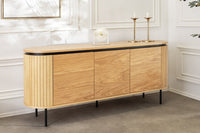 ATELIER Modernes Sideboard  160cm natur Eiche schwarz Metall vier Fächer