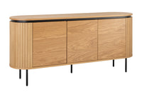 ATELIER Modernes Sideboard  160cm natur Eiche schwarz Metall vier Fächer