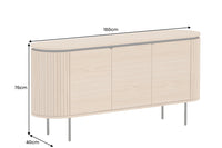 ATELIER Modernes Sideboard  160cm natur Eiche schwarz Metall vier Fächer