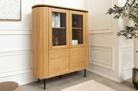 AMAZONAS Solid highboard 140cm acacia metal display cabinet tree edge