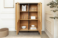 AMAZONAS Solid highboard 140cm acacia metal display cabinet tree edge