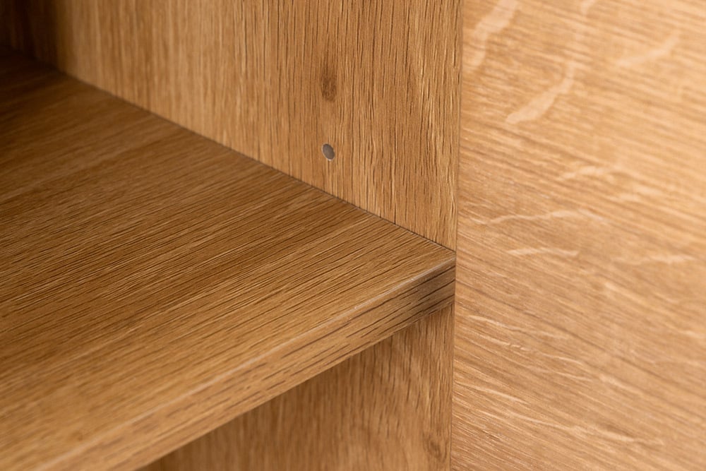 AMAZONAS Solid highboard 140cm acacia metal display cabinet tree edge