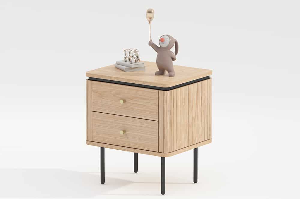 ATELIER Moderner Nachttisch  55cm Eiche Beistelltisch mit Schubladen