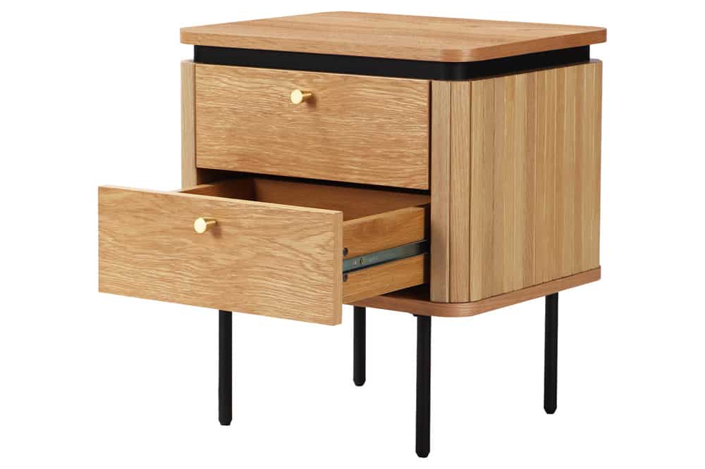 ATELIER Moderner Nachttisch  55cm Eiche Beistelltisch mit Schubladen