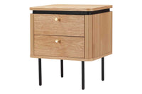 ATELIER Moderner Nachttisch  55cm Eiche Beistelltisch mit Schubladen