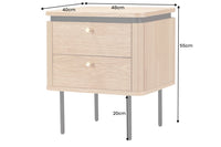 ATELIER Moderner Nachttisch  55cm Eiche Beistelltisch mit Schubladen