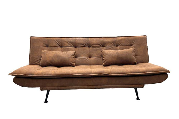 JAZZ Modernes Schlafsofa 195cm Microfaser 3-Sitzer mit Schlaffunktion Metallfüße schwarz