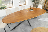 Massivholz Esstisch ORGANIC ARTWORK 240cm braun honey finish Akazie oval