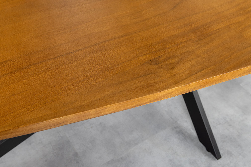 Massivholz Esstisch ORGANIC ARTWORK 240cm braun honey finish Akazie oval