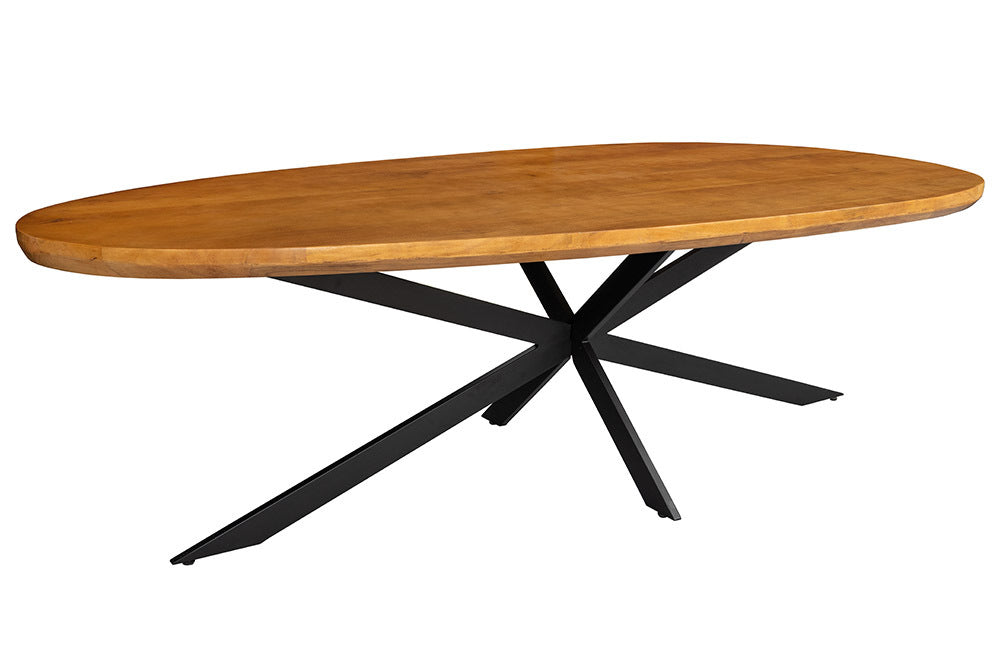 Massivholz Esstisch ORGANIC ARTWORK 240cm braun honey finish Akazie oval