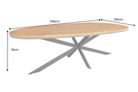 Massivholz Esstisch ORGANIC ARTWORK 240cm braun honey finish Akazie oval
