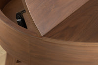 Massiver Couchtisch KYOTO 70cm braun Mangoholz im Walnuss-Design mit Stauraum
