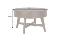 Massiver Couchtisch KYOTO 70cm braun Mangoholz im Walnuss-Design mit Stauraum