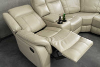 HOLLYWOOD 5-er Kinosessel Ecksofa 270 cm Kunstleder Federkern Getränkehalter Stauraum