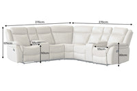 HOLLYWOOD 5-er Kinosessel Ecksofa 270 cm Kunstleder Federkern Getränkehalter Stauraum