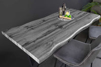 WILD Industrial Bartisch 120cm grau Wildeichen-Design schwarz Metall X-Gestell