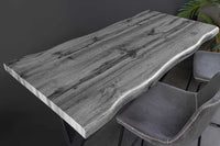 WILD Industrial Bartisch 120cm grau Wildeichen-Design schwarz Metall X-Gestell