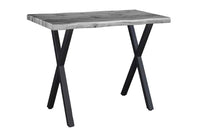 WILD Industrial Bartisch 120cm grau Wildeichen-Design schwarz Metall X-Gestell