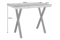 WILD Industrial Bartisch 120cm grau Wildeichen-Design schwarz Metall X-Gestell