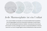 ADLON  Massives Sideboard 170cm grau gebürstet Mangoholz mit weißer Marmorplatte