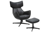 VOGUE Design Hocker Fußhocker 45cm Kunstleder drehbar schwarze Metallbeine