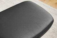 VOGUE Design Hocker Fußhocker 45cm Kunstleder drehbar schwarze Metallbeine