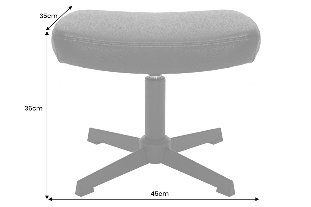 VOGUE Design Hocker Fußhocker 45cm Kunstleder drehbar schwarze Metallbeine