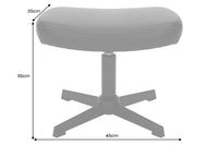 VOGUE Design Hocker Fußhocker 45cm Kunstleder drehbar schwarze Metallbeine