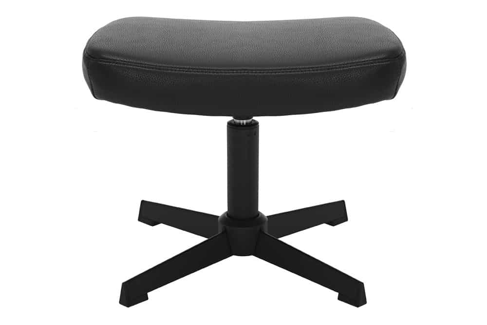 VOGUE Design Hocker Fußhocker 45cm Kunstleder drehbar schwarze Metallbeine